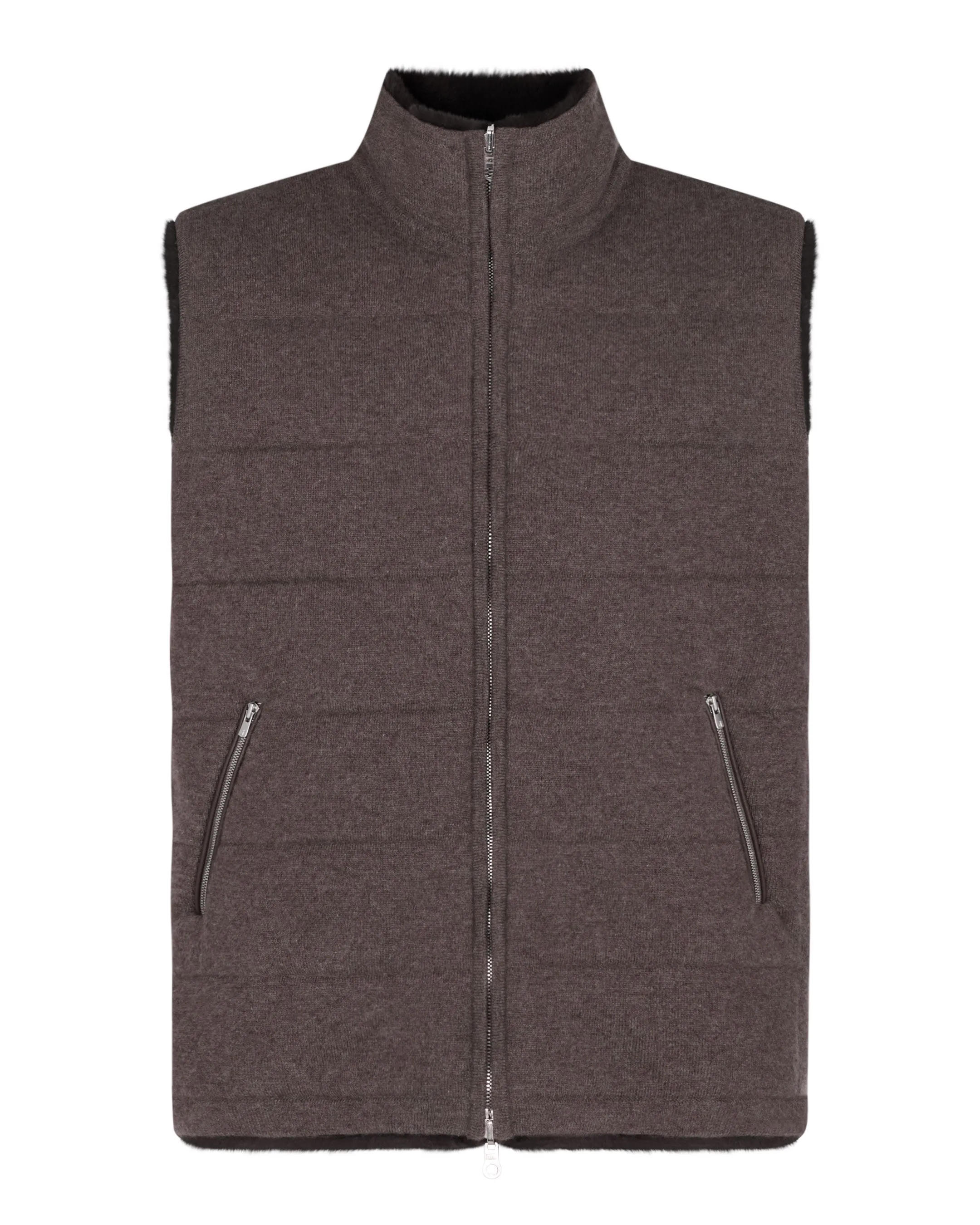 Men's Vermont Fur Lined Gilet Biscotti Brown