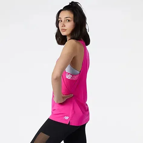 New Balance Women'srelentless sweat Tank - Pink