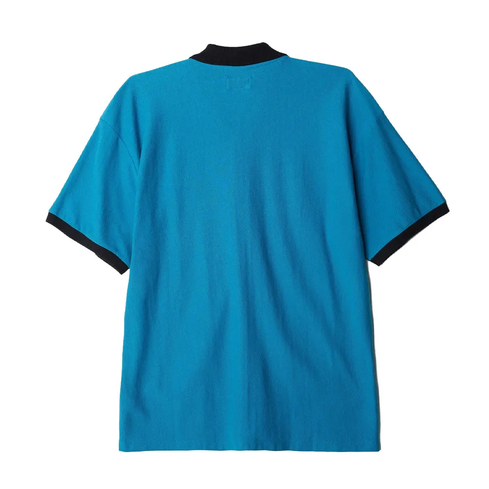 OBEY KELLY CLASSIC ZIP POLO S/S // TEAL MULTI