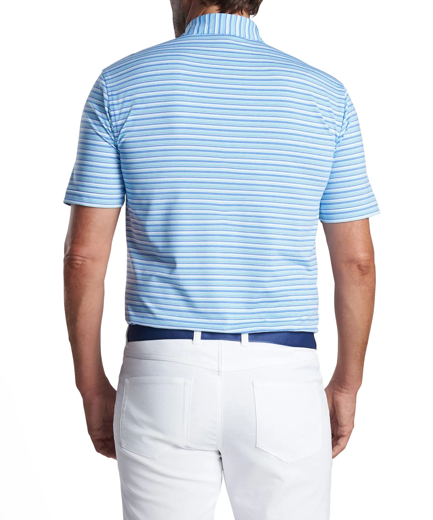 Peter Millar Short Sleeve Oakland Stripe Polo Knit Shirt