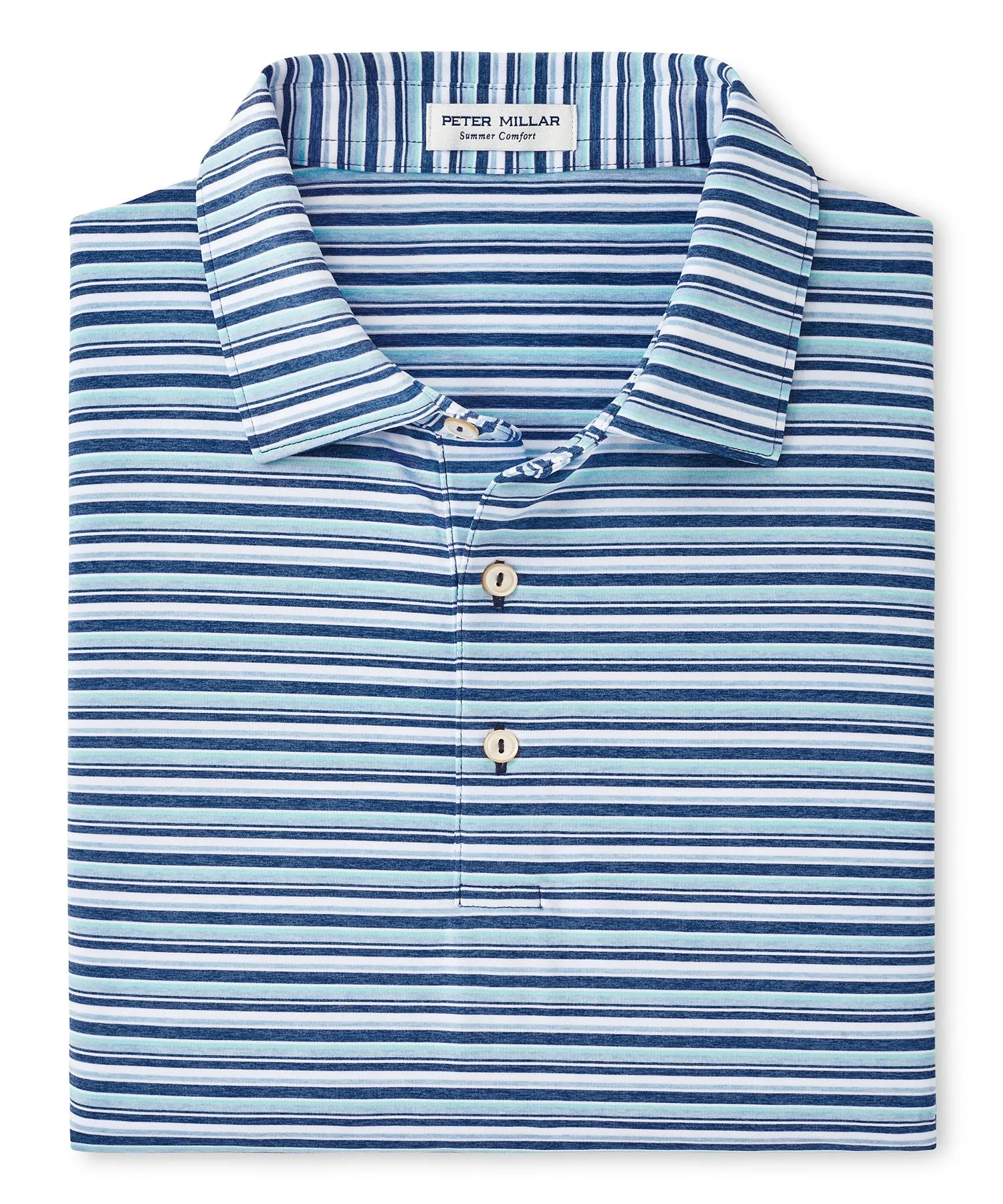 Peter Millar Short Sleeve Oakland Stripe Polo Knit Shirt