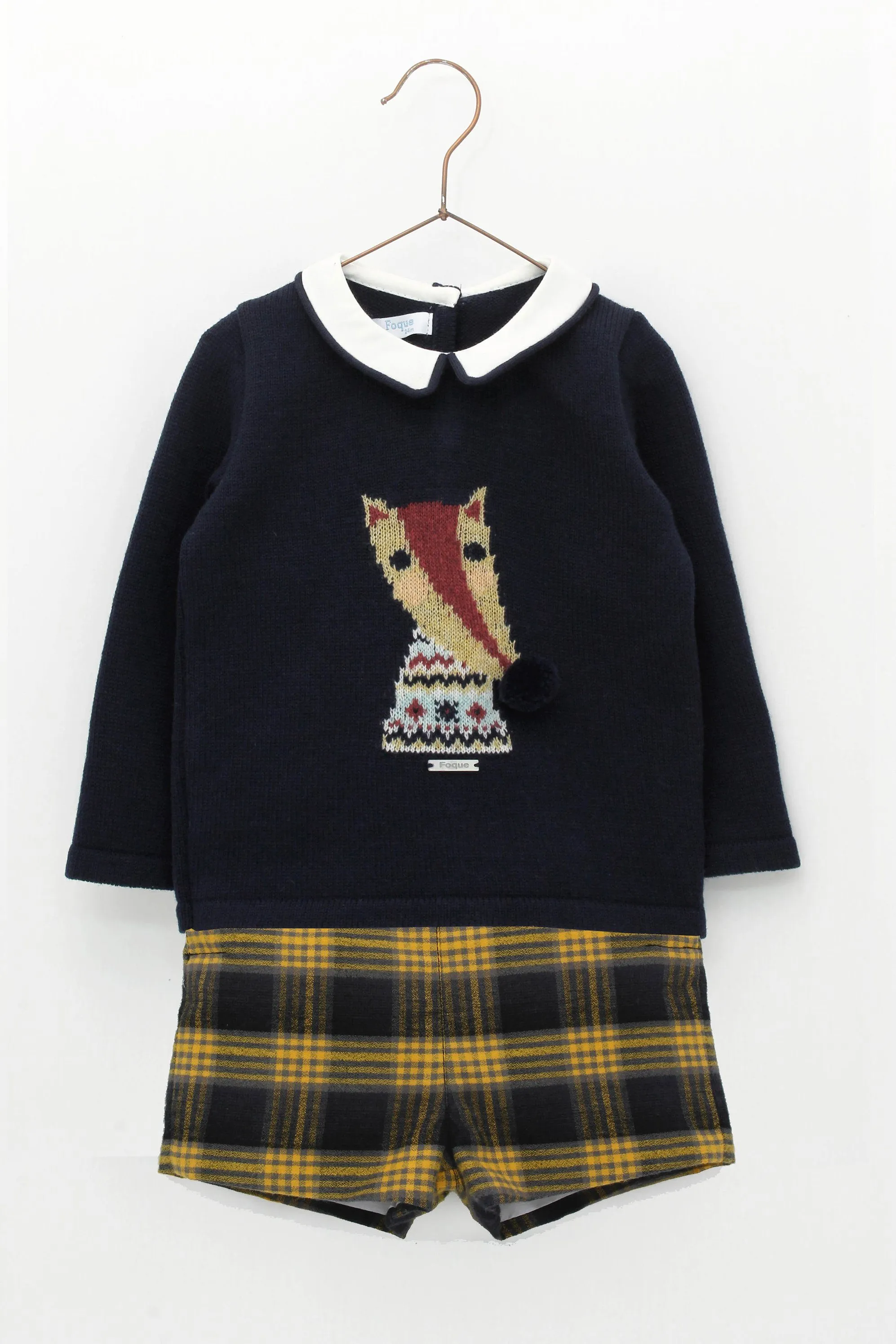 "Ambrose" Navy Wool Fox Jumper & Shorts