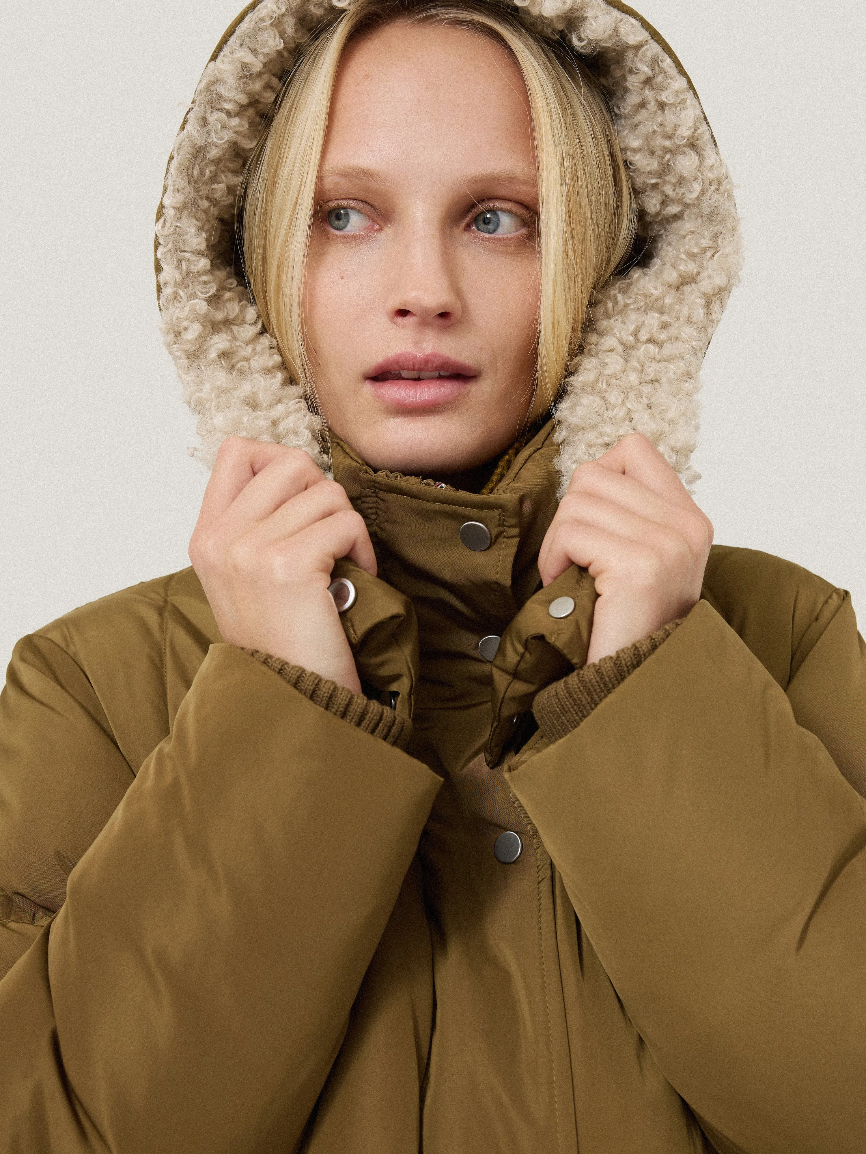 Relaxed Longline Puffer Coat | Stone