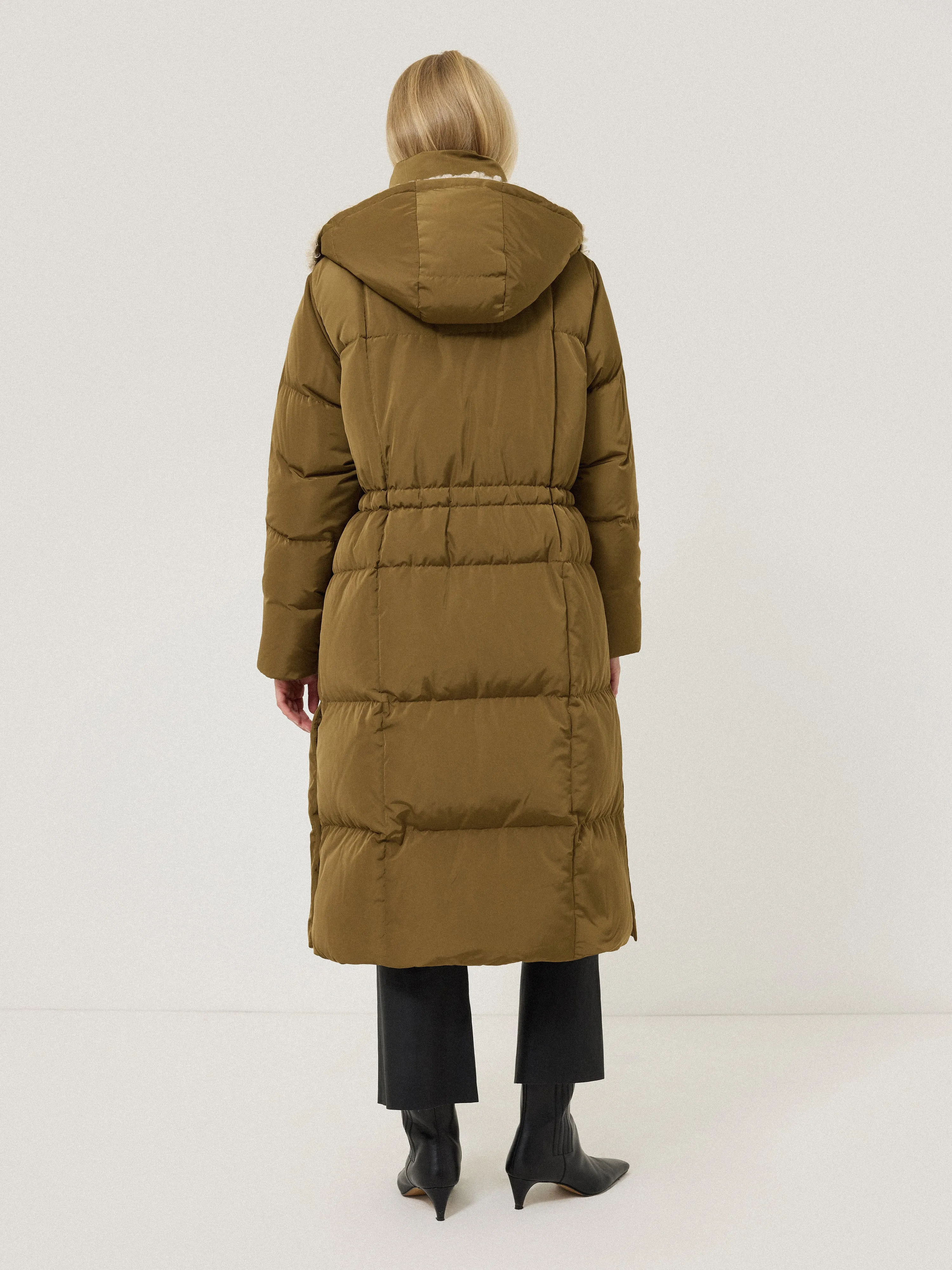 Relaxed Longline Puffer Coat | Stone