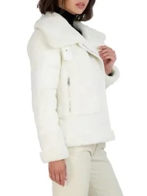 Tahari
 Saylor Faux Shearling Moto Puffer Coat