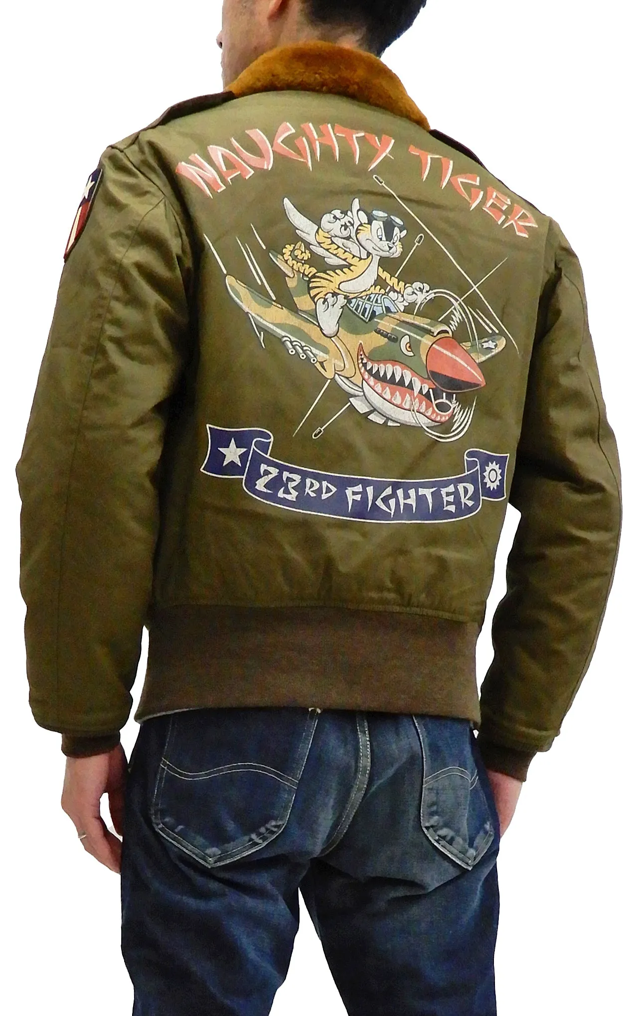 TOYS McCOY Jacket Mens USAAF B-10 Flight Jacket Flying Tigers Custom B10 TMJ2024 Olive