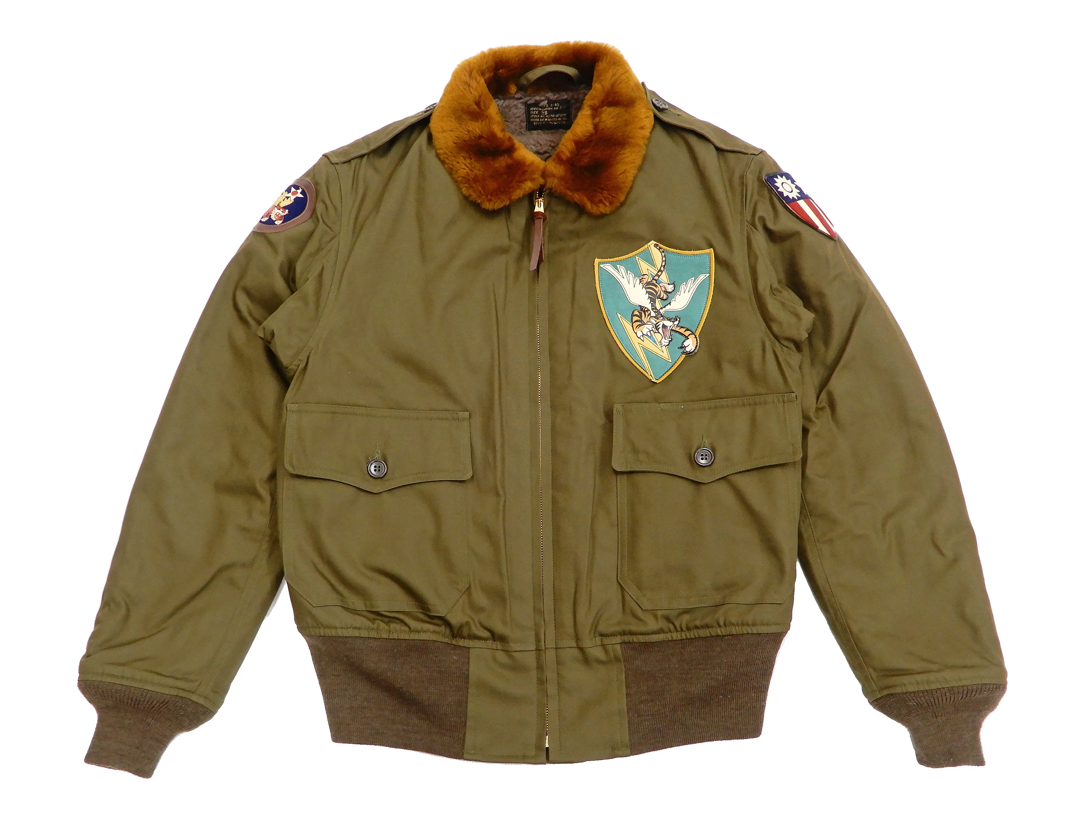 TOYS McCOY Jacket Mens USAAF B-10 Flight Jacket Flying Tigers Custom B10 TMJ2024 Olive