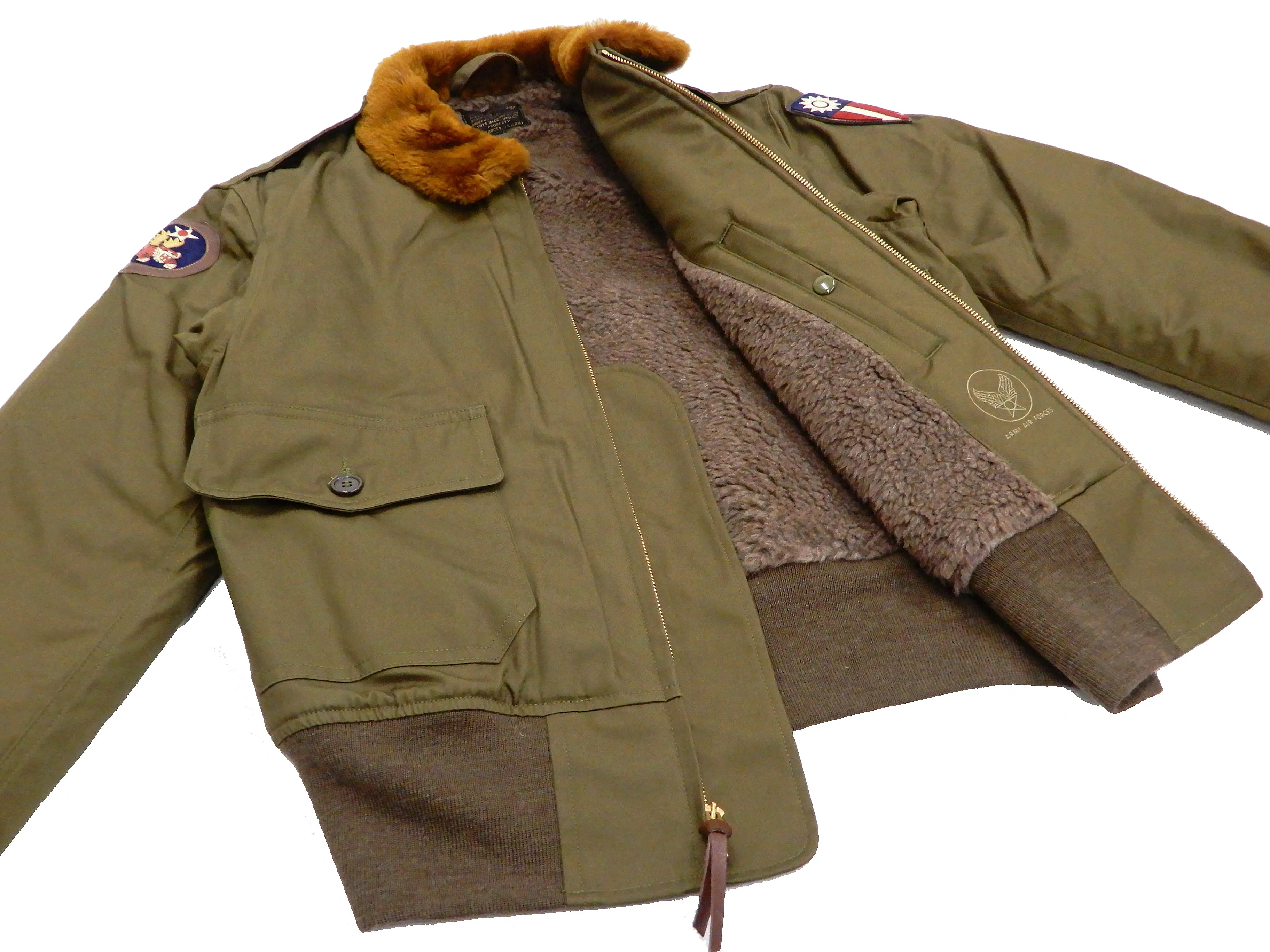 TOYS McCOY Jacket Mens USAAF B-10 Flight Jacket Flying Tigers Custom B10 TMJ2024 Olive