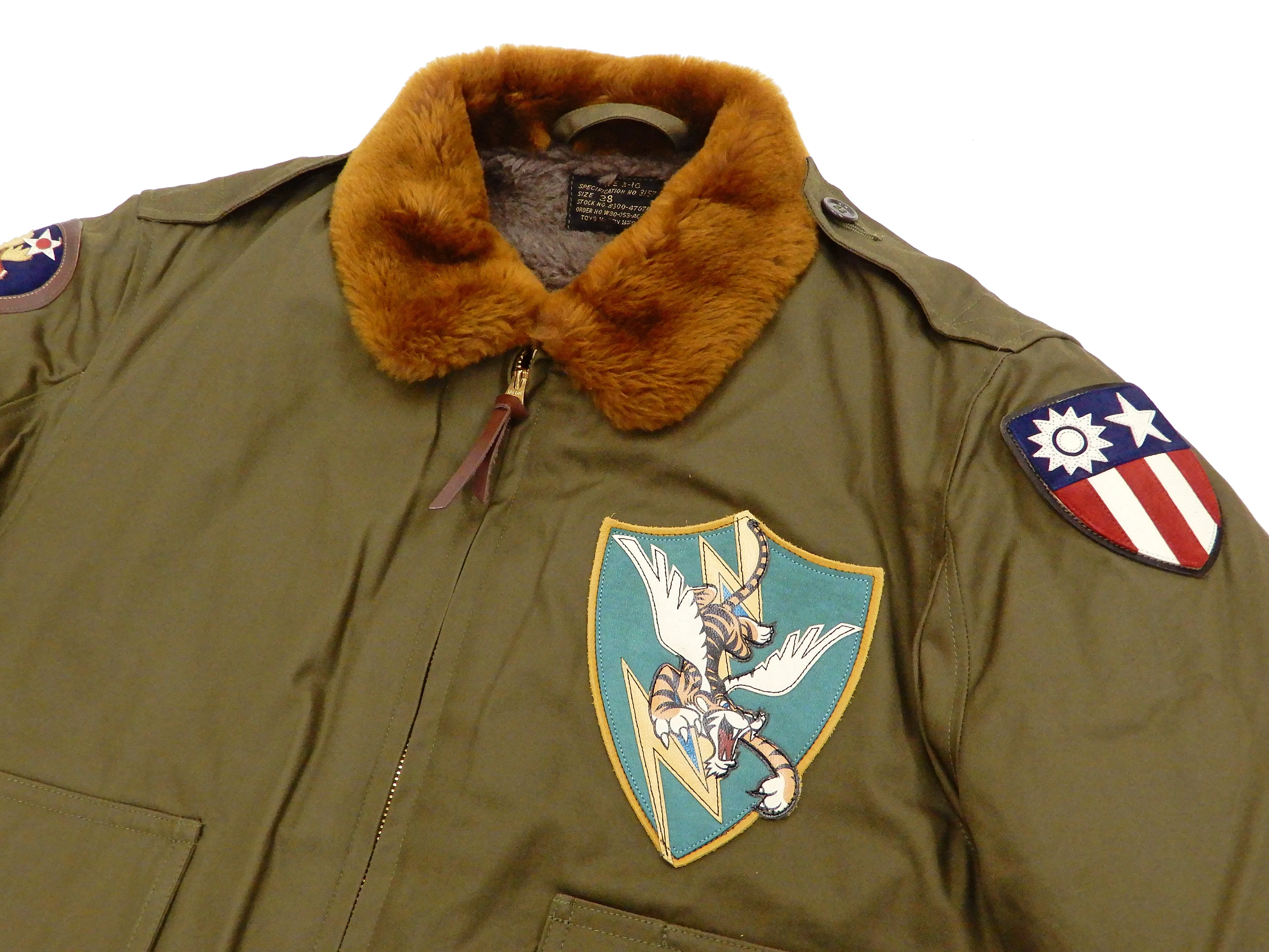 TOYS McCOY Jacket Mens USAAF B-10 Flight Jacket Flying Tigers Custom B10 TMJ2024 Olive