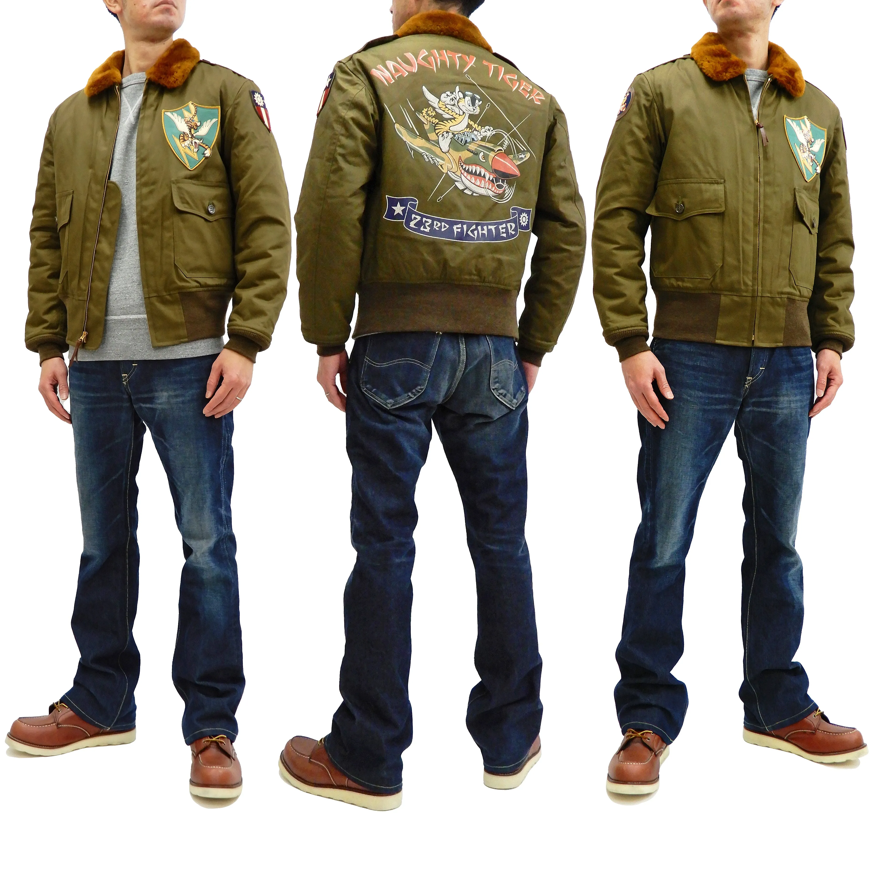 TOYS McCOY Jacket Mens USAAF B-10 Flight Jacket Flying Tigers Custom B10 TMJ2024 Olive