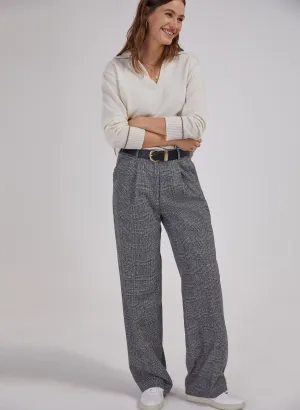 Victoria Wool Blend Wide Leg Trousers