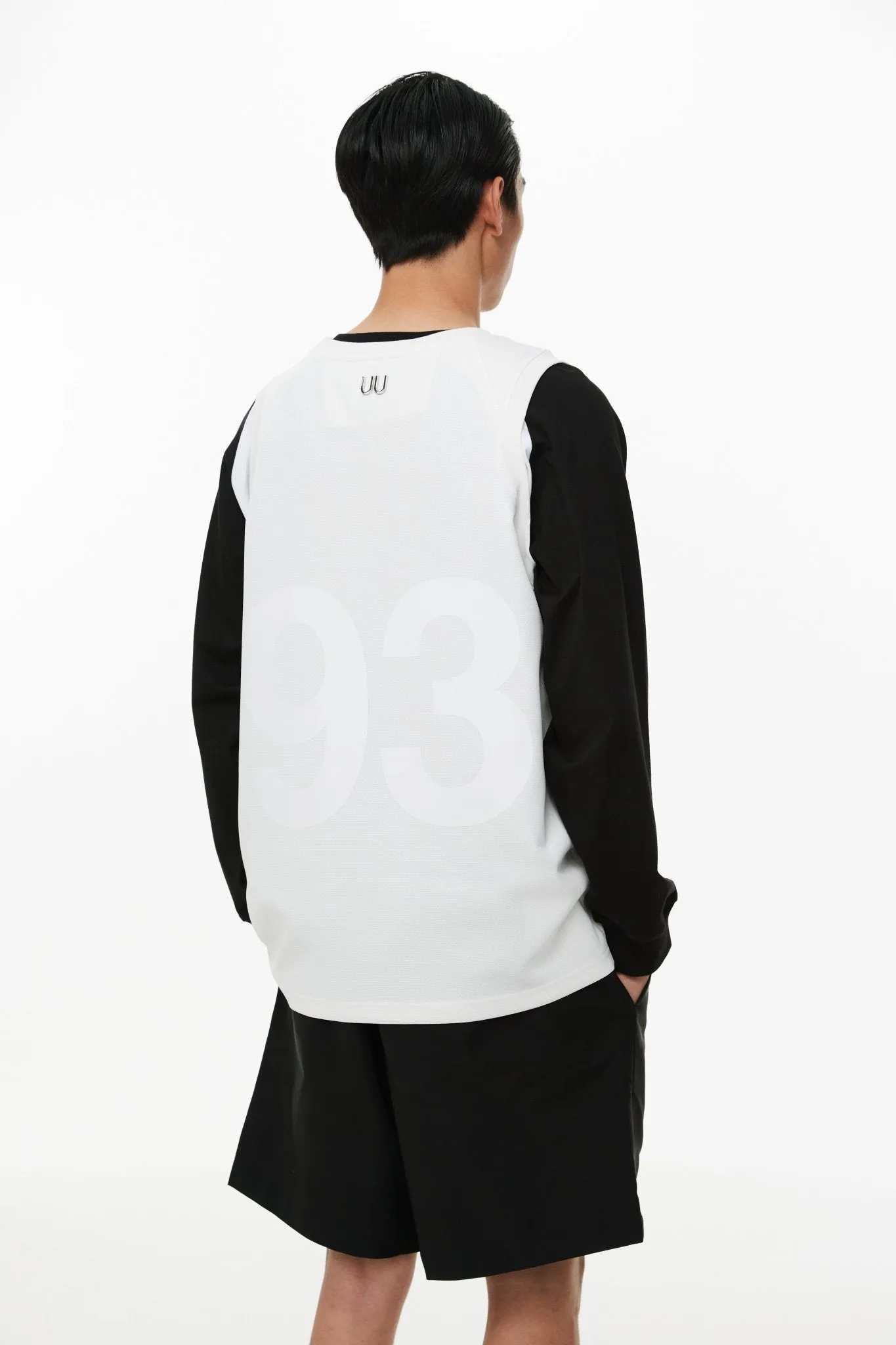 White Basketball 93 Printed Jersey Vest