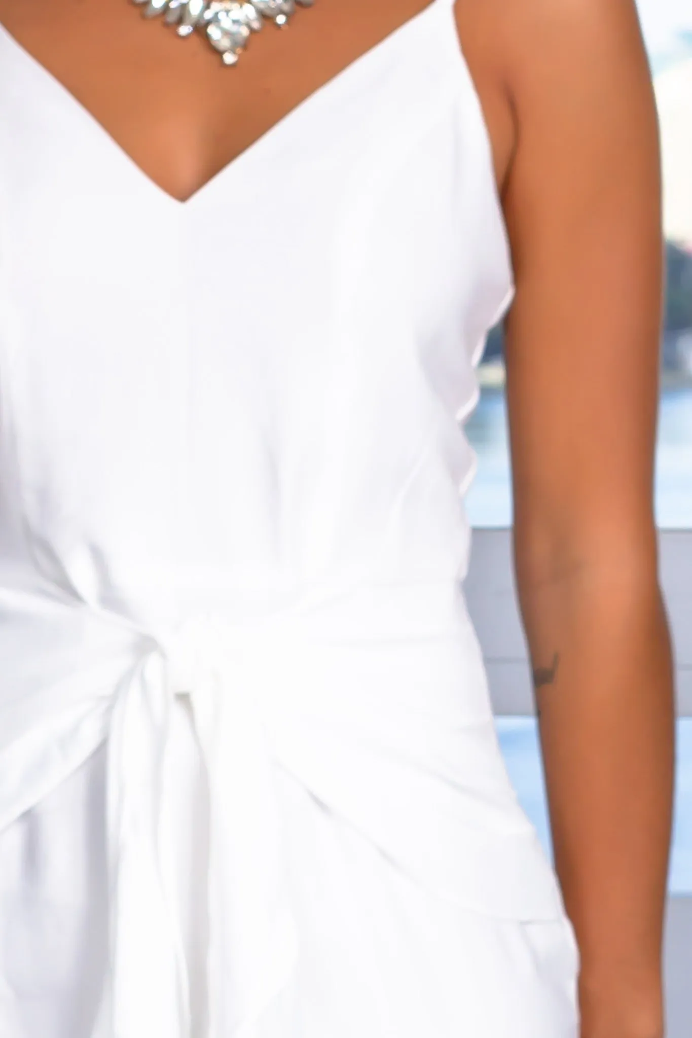 White Ruffled Maxi Dress