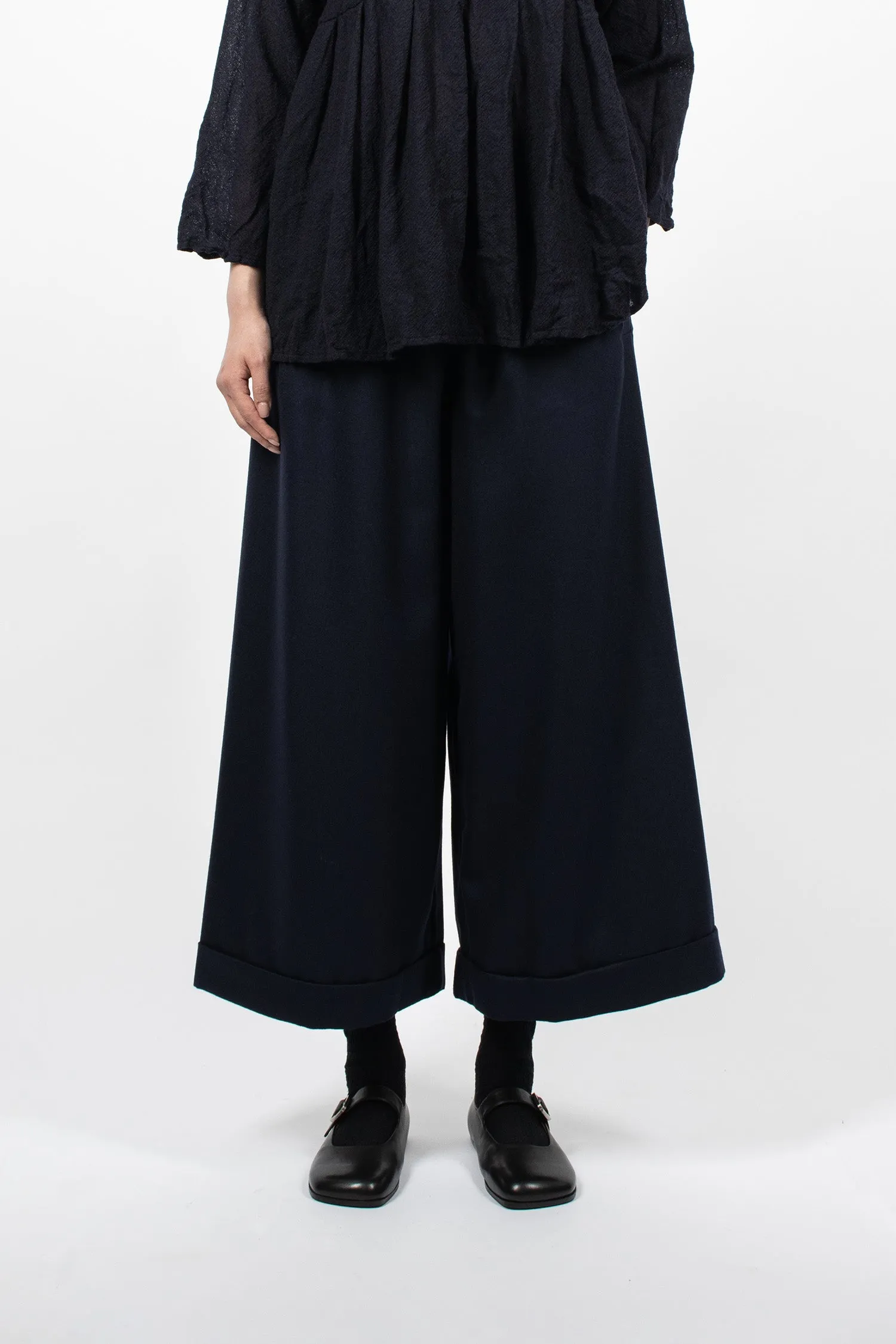 Wide Pyjama Trouser Navy Blue